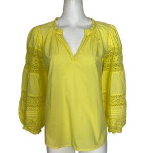 Anthropologie Velvet By Graham & Spencer Tayler Blouse S Butter Yellow Peasant